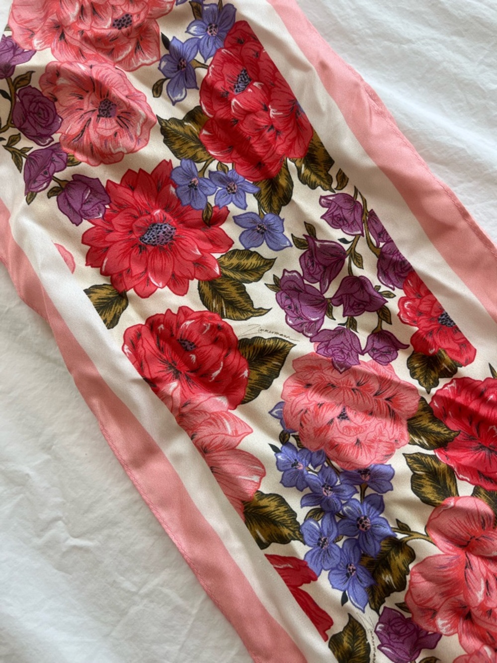Zimmermann Floral Silk Scarf / Neck Tie / Head scarf